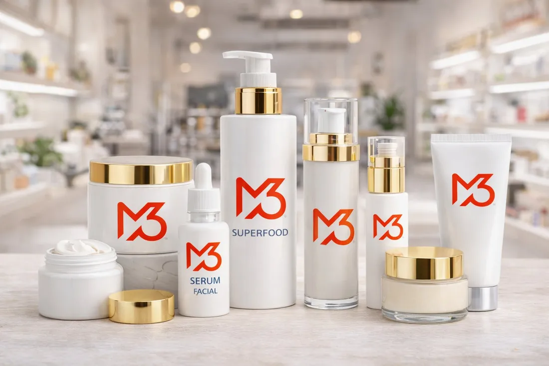 Linha de cosméticos premium com identidade dourada