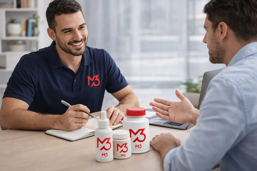 Consultor M3 em atendimento personalizado ao cliente